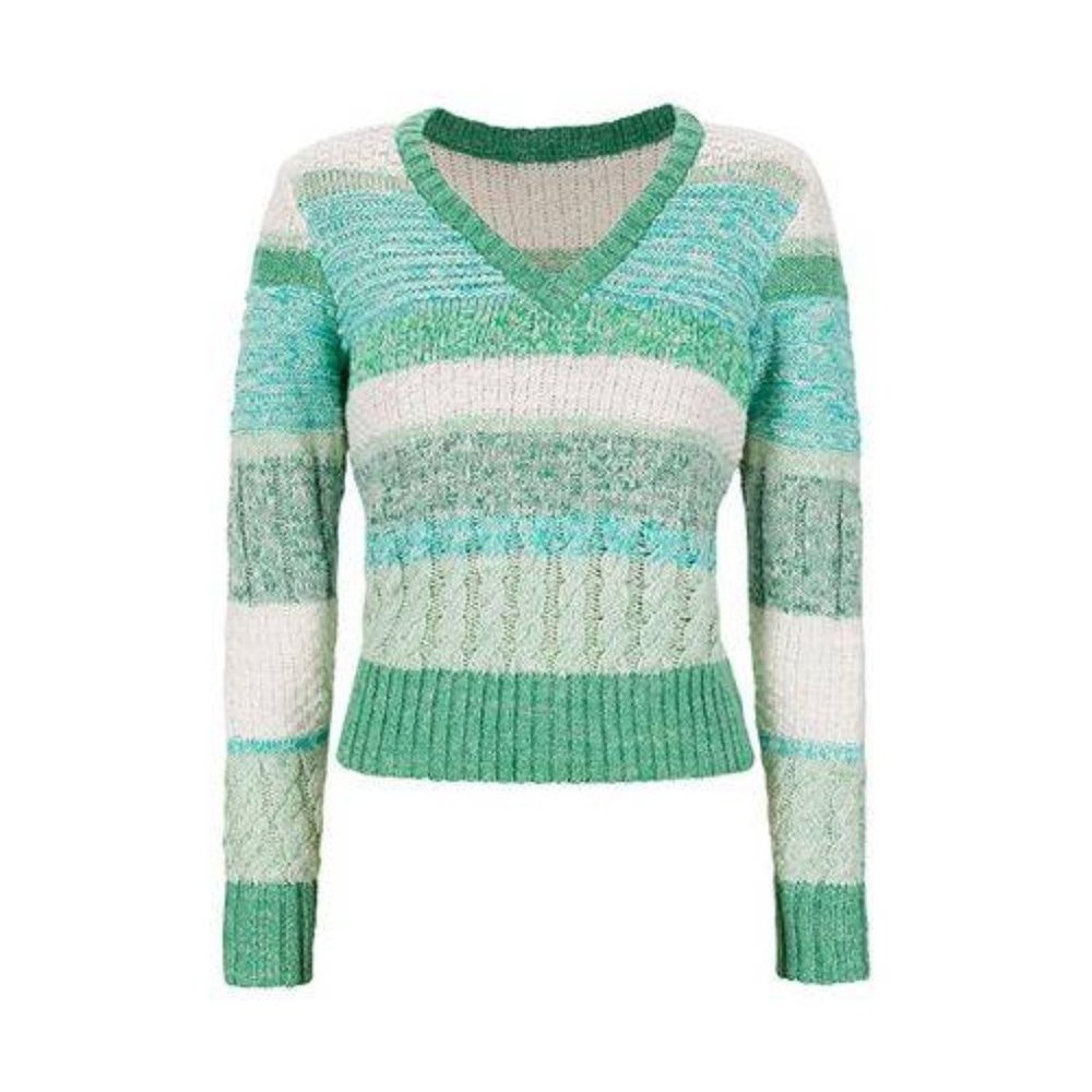 Mix Stitch V-Neck